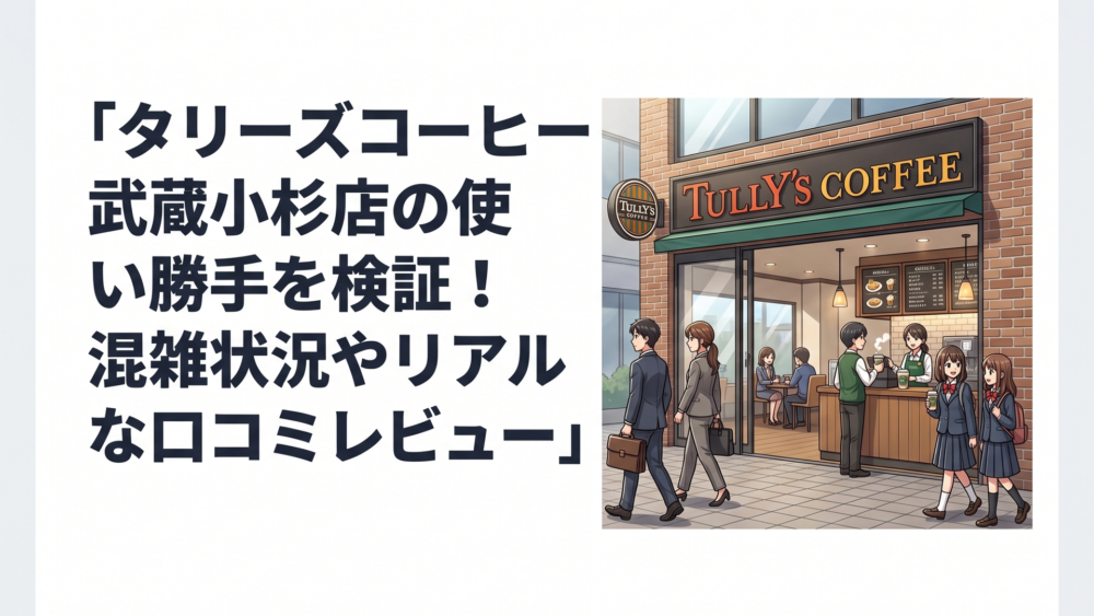 武蔵小杉駅直結のタリーズコーヒー店舗と行き交う利用客