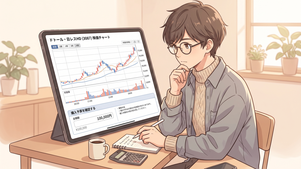ドトール・日レスHDの株価チャートと購入予算を確認する投資家