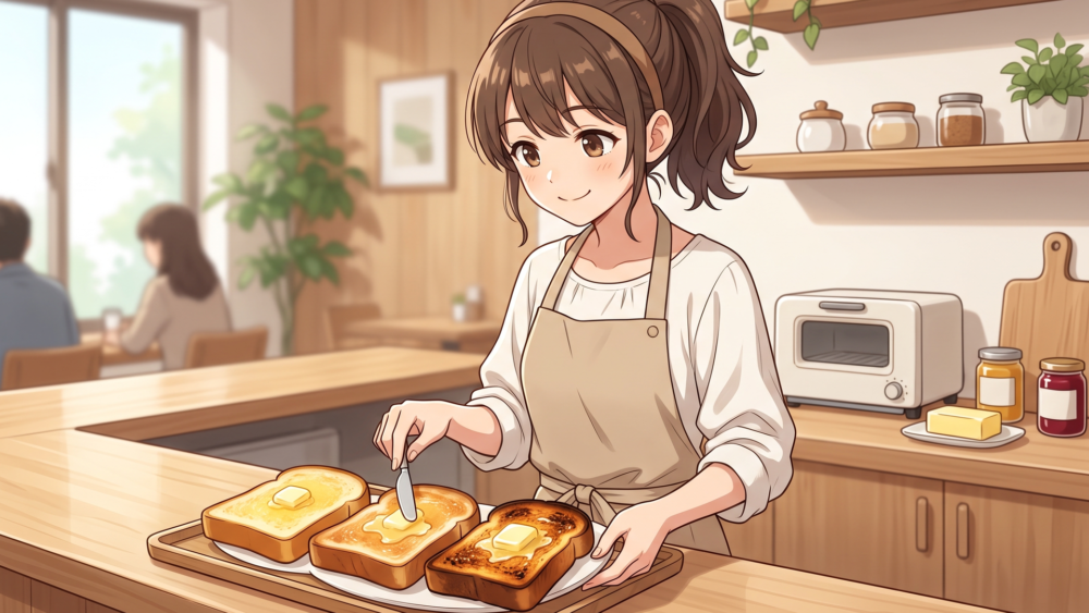 焼き加減やバターの量を選べる山食パントーストのカスタマイズ