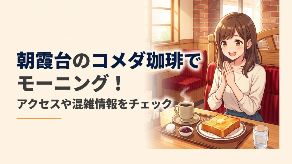 朝霞台のコメダ珈琲店でコーヒーとトーストのモーニングを楽しむ朝のテーブル