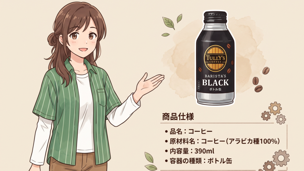 タリーズBARISTA’S BLACK 390mlボトル缶と商品仕様